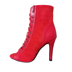 BOTTINES HEELS ROUGE FLAMME
