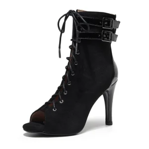 BOTTINES HEELS DOUBLE STRAP NOIR
