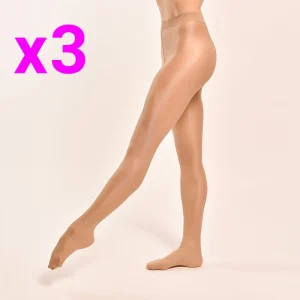 Collants Pro. Shimmery Tight - Light Toast(lot de 3 paires)