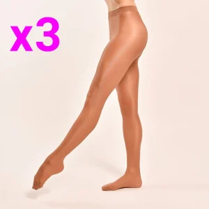 Collants Pro. Shimmery Tight - Toast (lot de 3 paires)